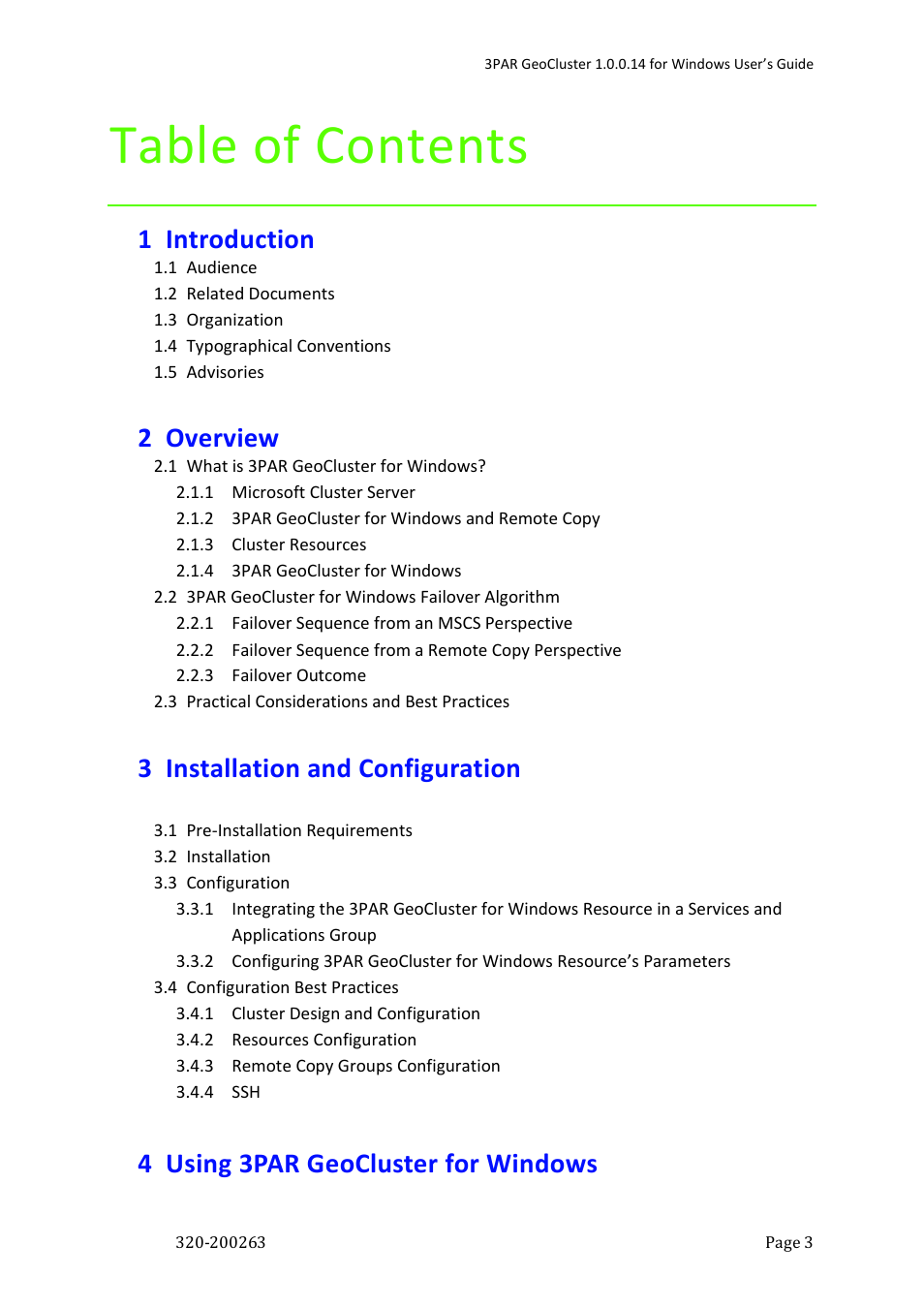 HP 3PAR Geocluster Software User Manual | Page 3 / 49