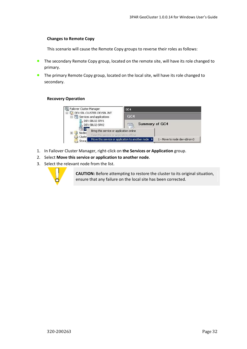 HP 3PAR Geocluster Software User Manual | Page 32 / 49