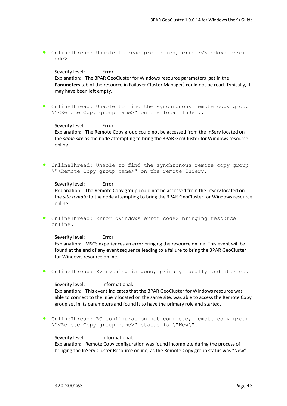 HP 3PAR Geocluster Software User Manual | Page 43 / 49