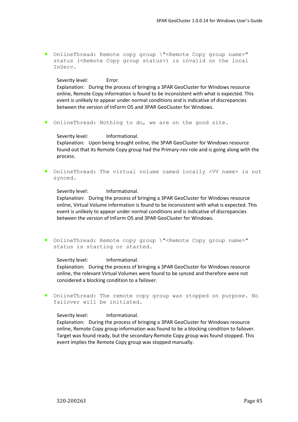HP 3PAR Geocluster Software User Manual | Page 45 / 49