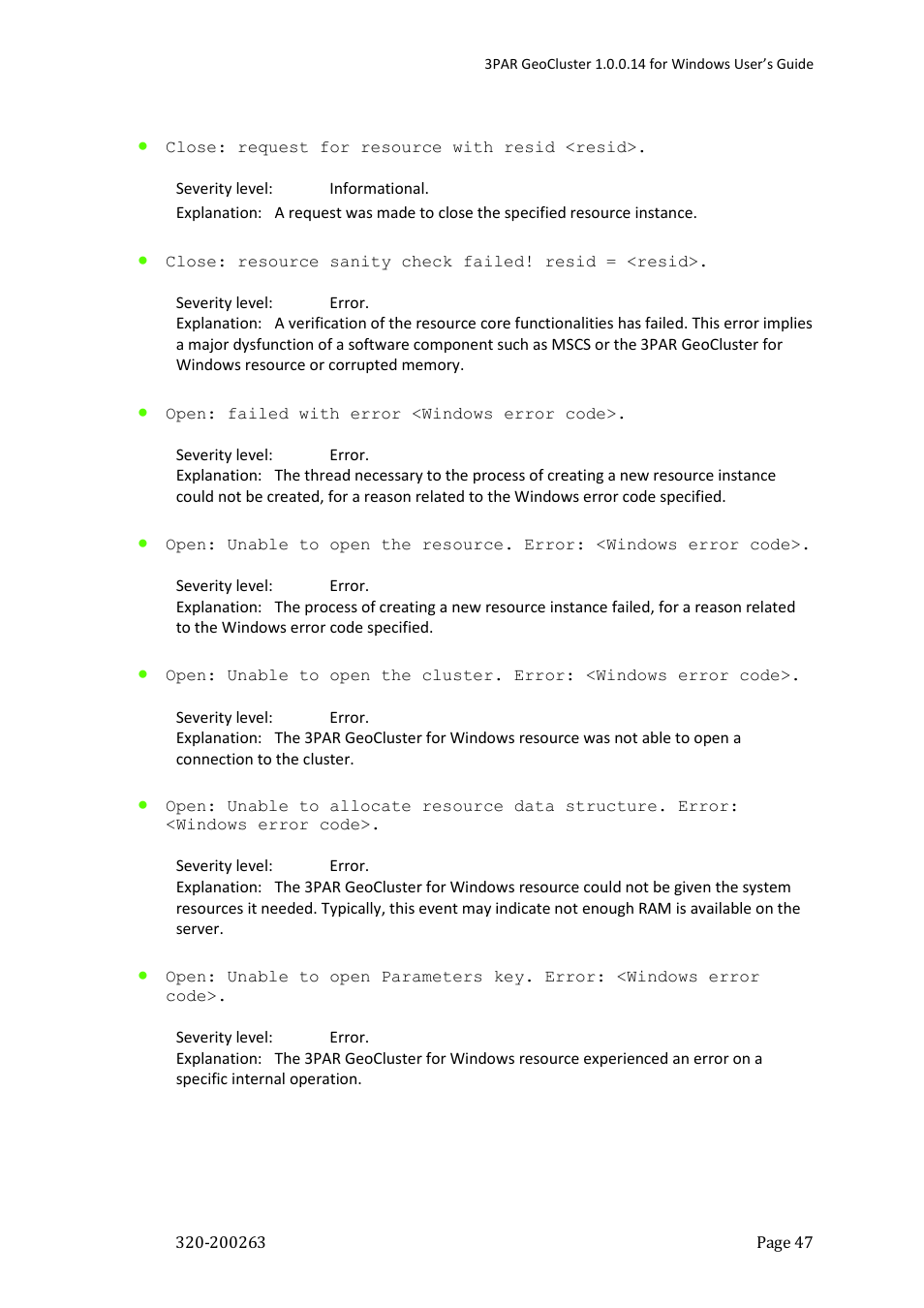 HP 3PAR Geocluster Software User Manual | Page 47 / 49