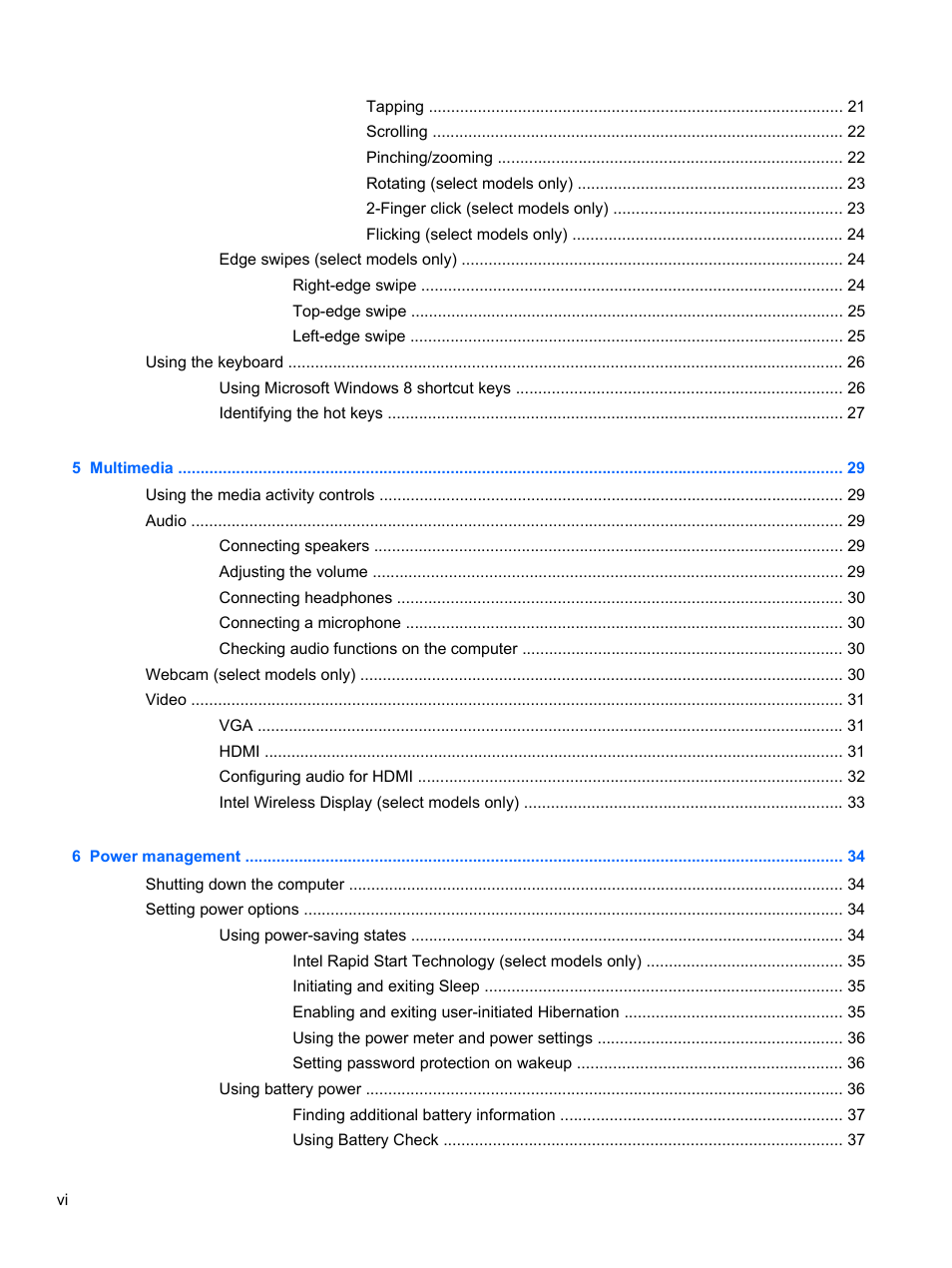 HP 242 G1 Notebook PC User Manual | Page 6 / 105
