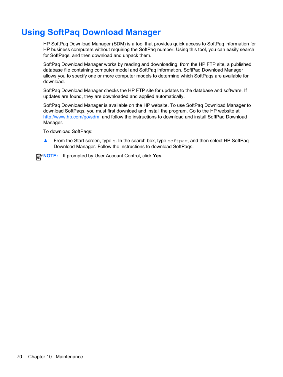 Using softpaq download manager | HP 242 G1 Notebook PC User Manual | Page 80 / 105