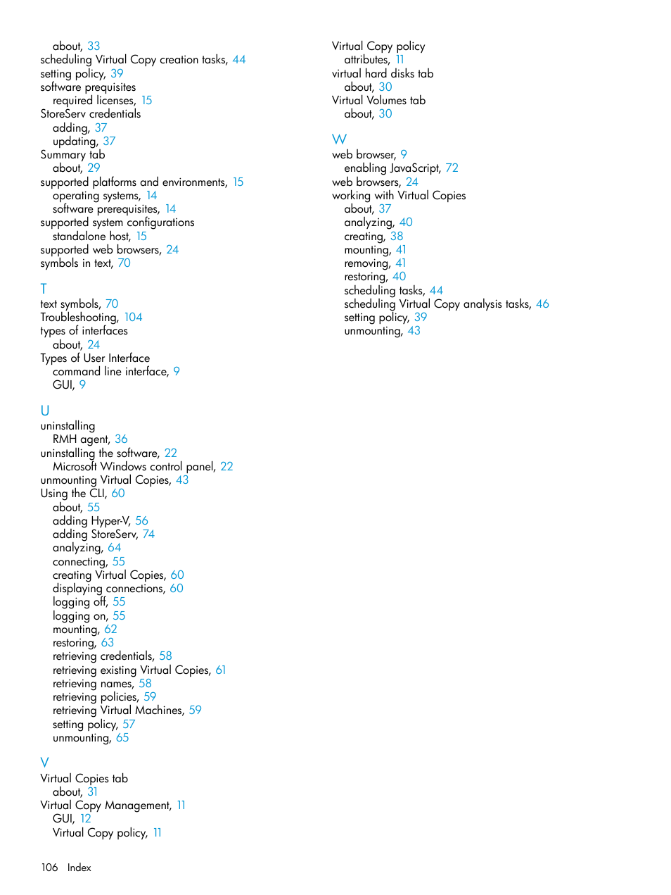 HP 3PAR Application Software Suite for Microsoft Hyper-V User Manual | Page 106 / 106