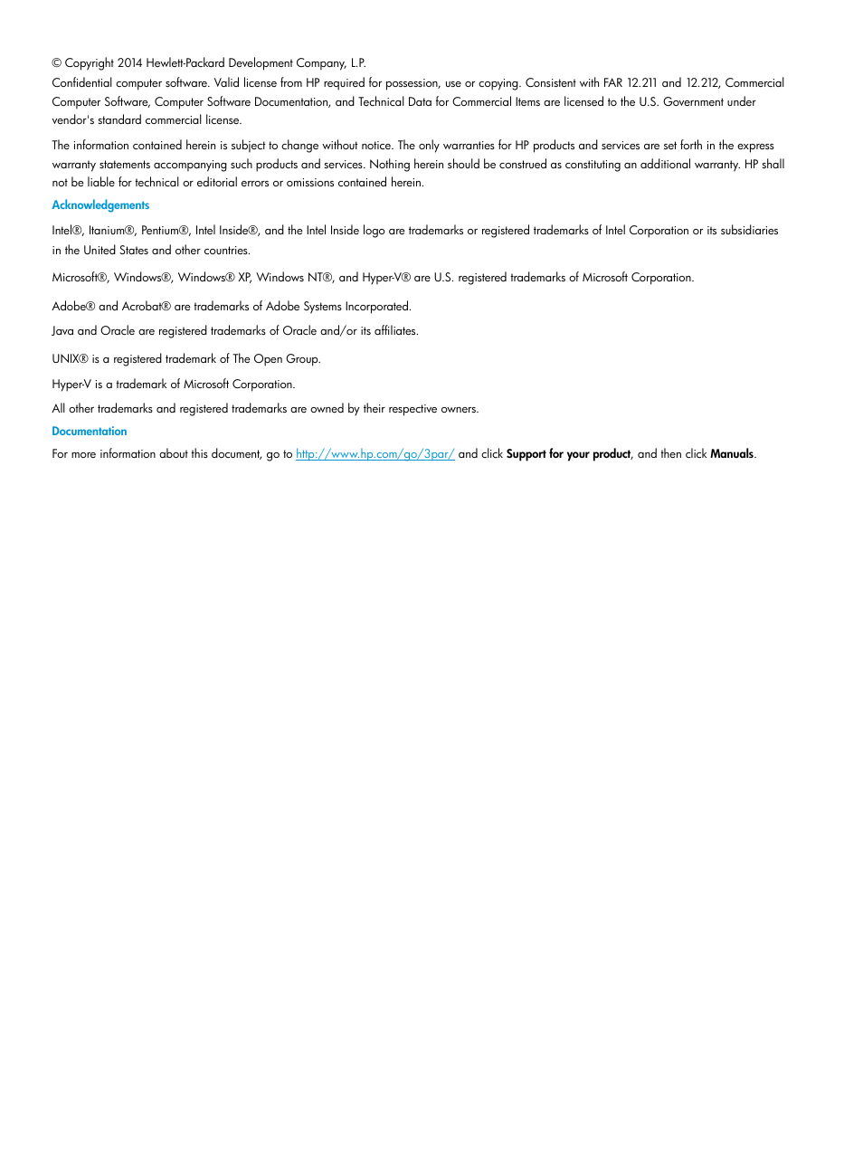 HP 3PAR Application Software Suite for Microsoft Hyper-V User Manual | Page 2 / 106