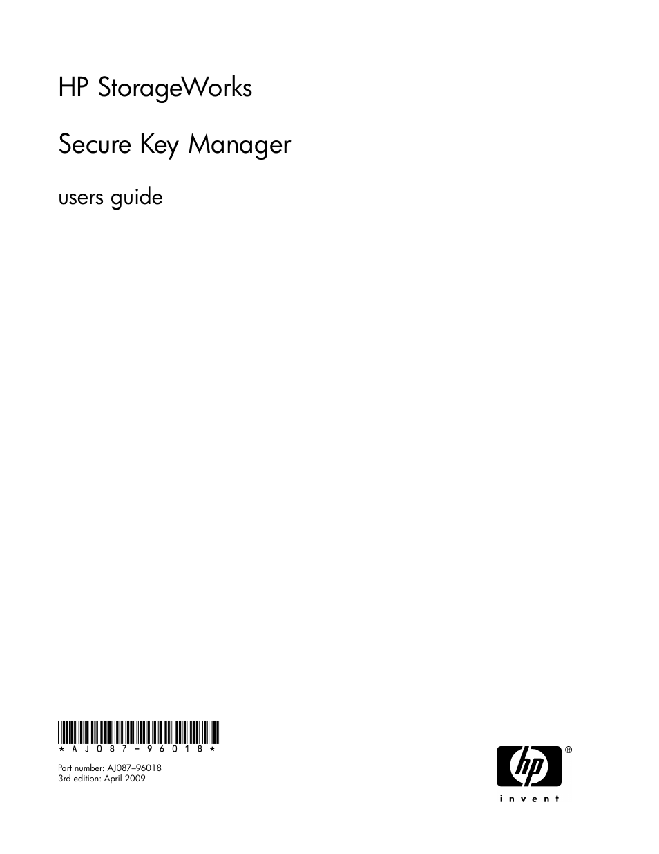 HP Secure Key Manager User Manual | 352 pages