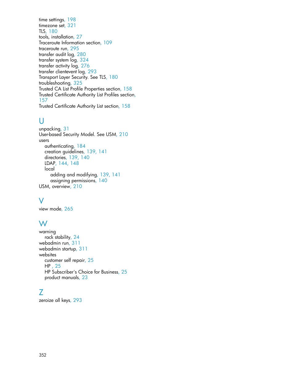 HP Secure Key Manager User Manual | Page 352 / 352