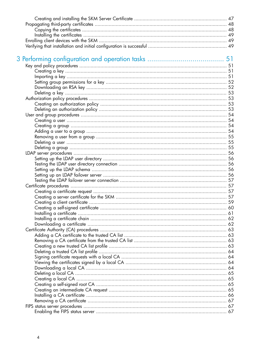 3 performing configuration and operation tasks | HP Secure Key Manager User Manual | Page 4 / 352