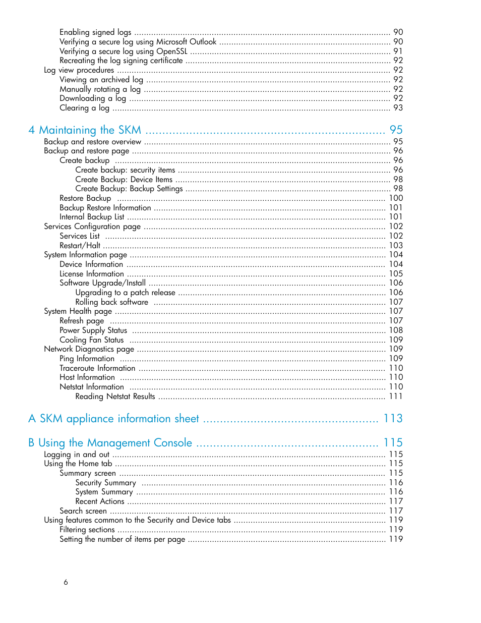 4 maintaining the skm | HP Secure Key Manager User Manual | Page 6 / 352