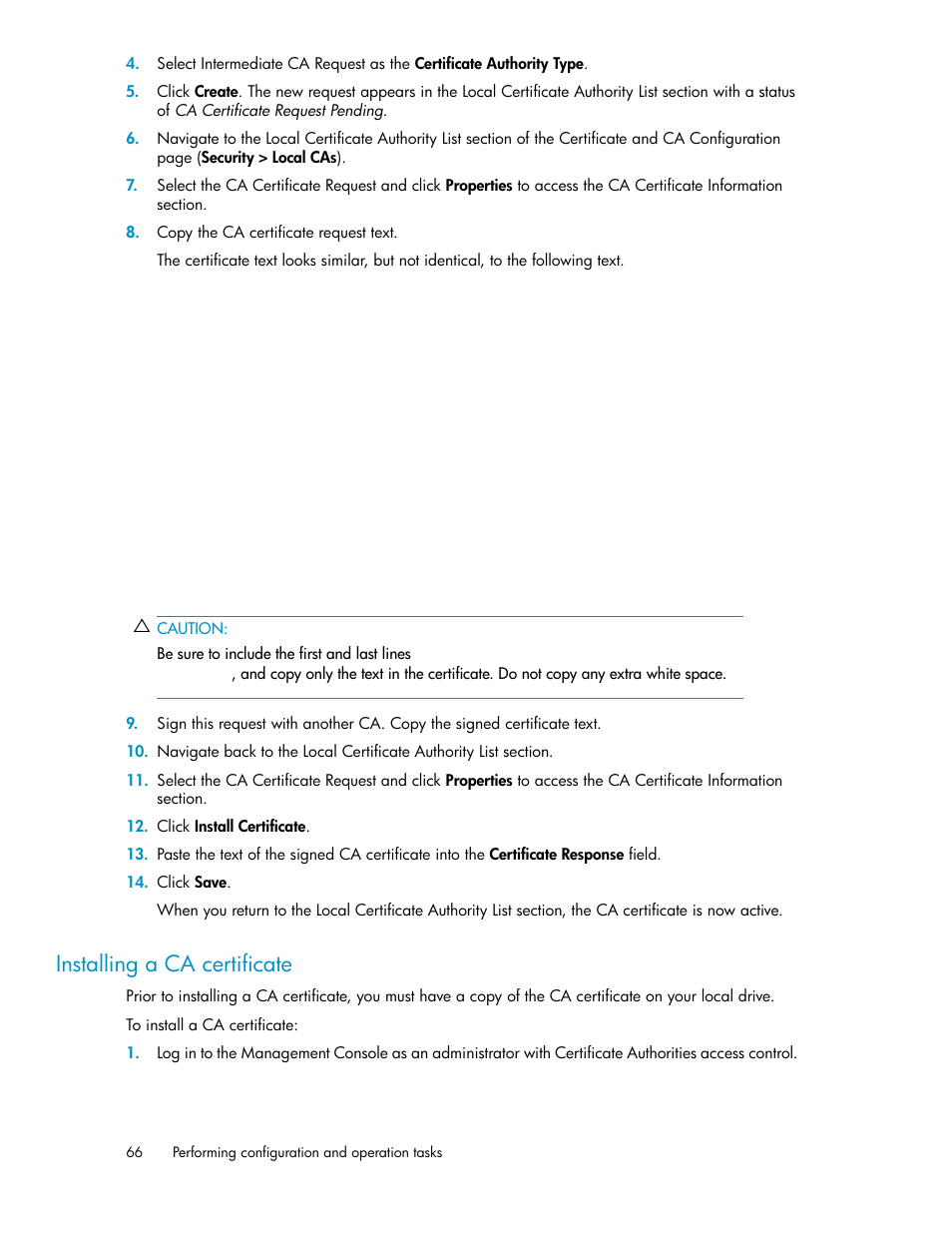 Installing a ca certificate | HP Secure Key Manager User Manual | Page 66 / 352