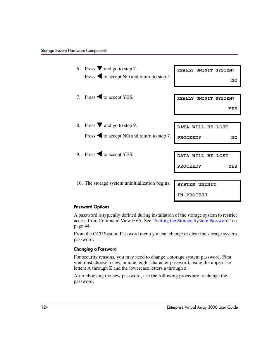 HP 3000 Enterprise Virtual Array User Manual | Page 124 / 244