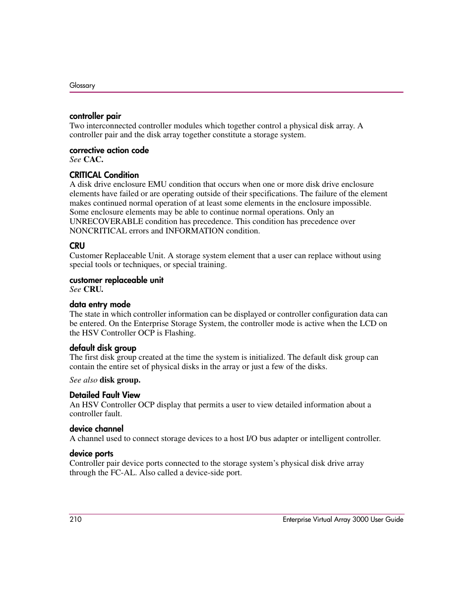 HP 3000 Enterprise Virtual Array User Manual | Page 210 / 244