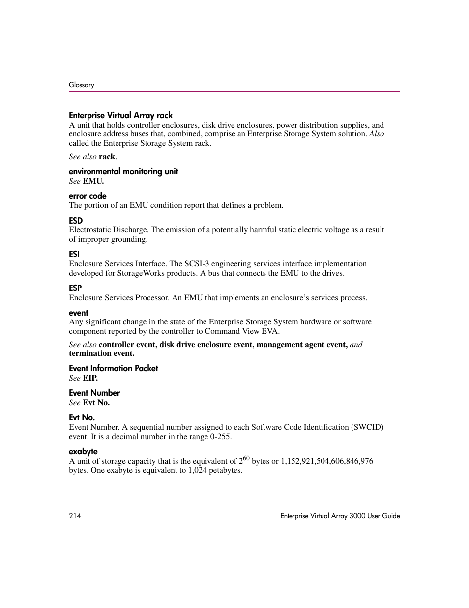 HP 3000 Enterprise Virtual Array User Manual | Page 214 / 244