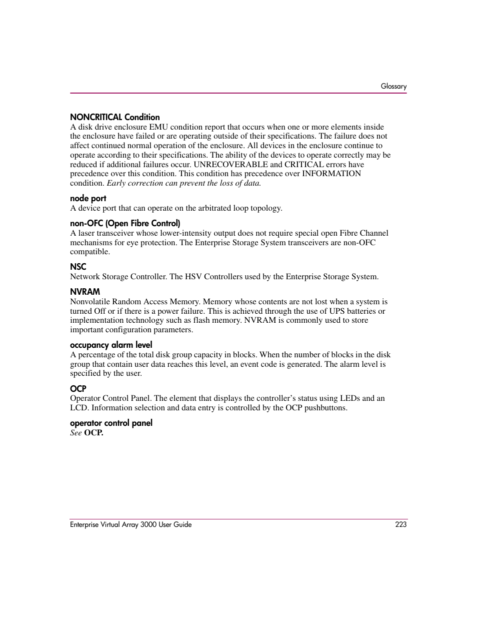 HP 3000 Enterprise Virtual Array User Manual | Page 223 / 244