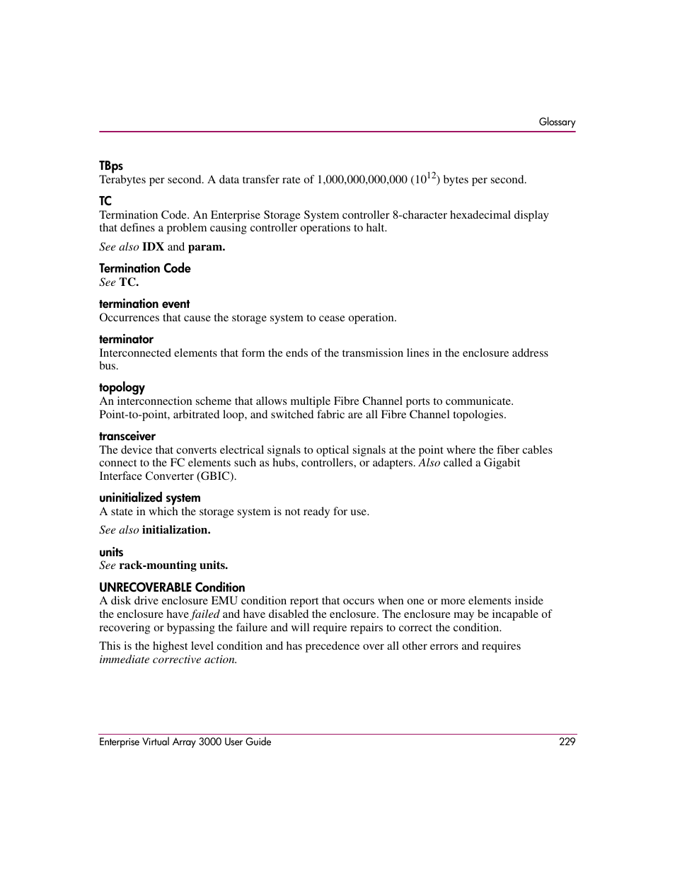 HP 3000 Enterprise Virtual Array User Manual | Page 229 / 244