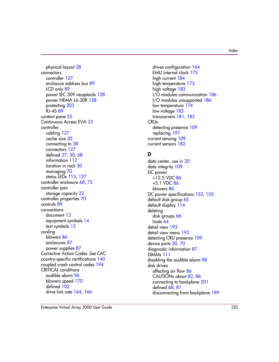 HP 3000 Enterprise Virtual Array User Manual | Page 235 / 244