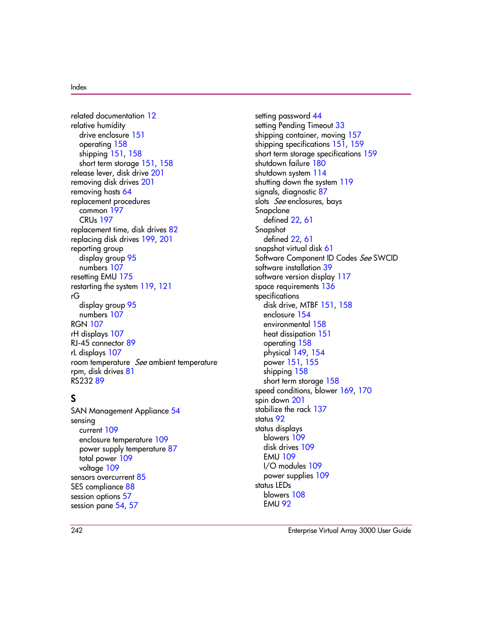 HP 3000 Enterprise Virtual Array User Manual | Page 242 / 244