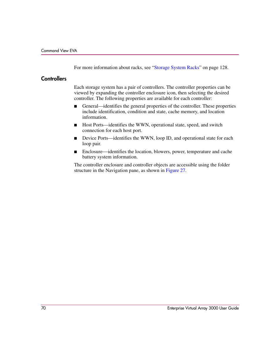 Controllers | HP 3000 Enterprise Virtual Array User Manual | Page 70 / 244