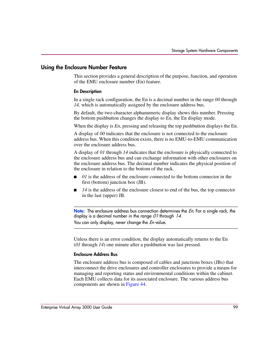 Using the enclosure number feature | HP 3000 Enterprise Virtual Array User Manual | Page 99 / 244