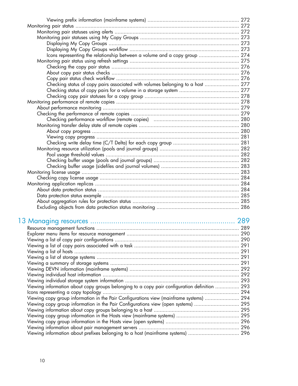 13 managing resources | HP XP P9000 Command View Advanced Edition Software User Manual | Page 10 / 468