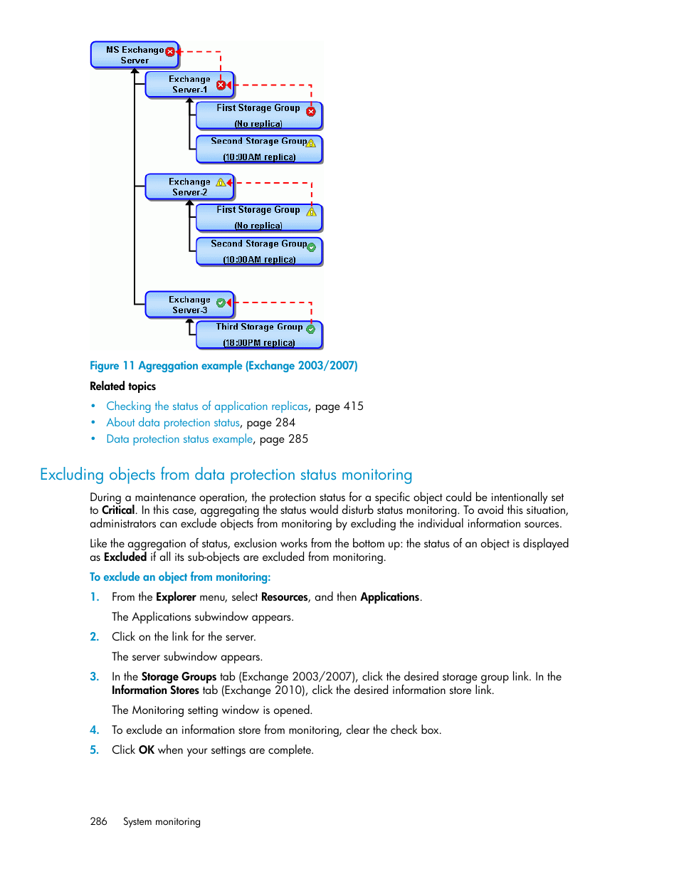 Agreggation example (exchange 2003/2007) | HP XP P9000 Command View Advanced Edition Software User Manual | Page 286 / 468