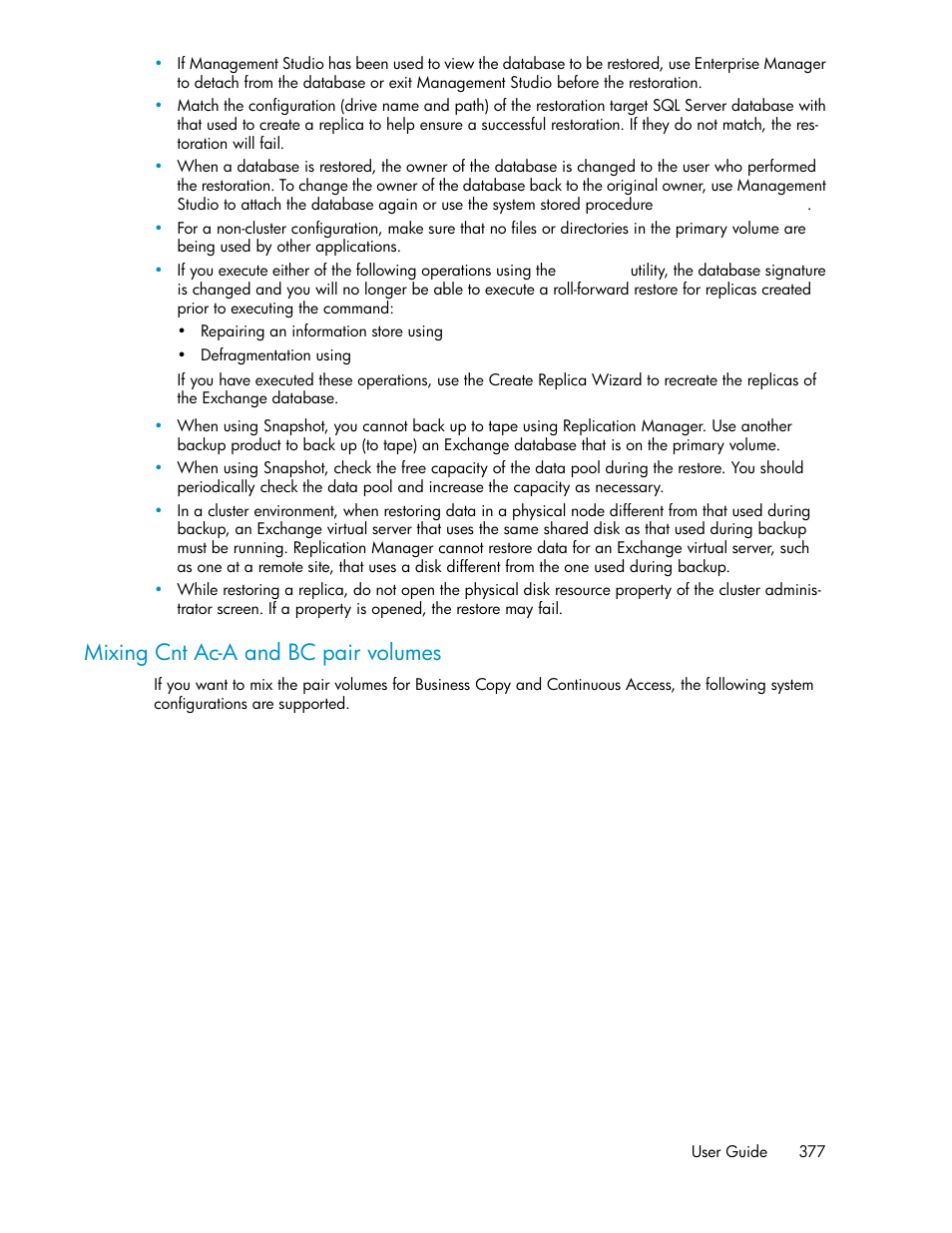 Mixing cnt ac-a and bc pair volumes | HP XP P9000 Command View Advanced Edition Software User Manual | Page 377 / 468