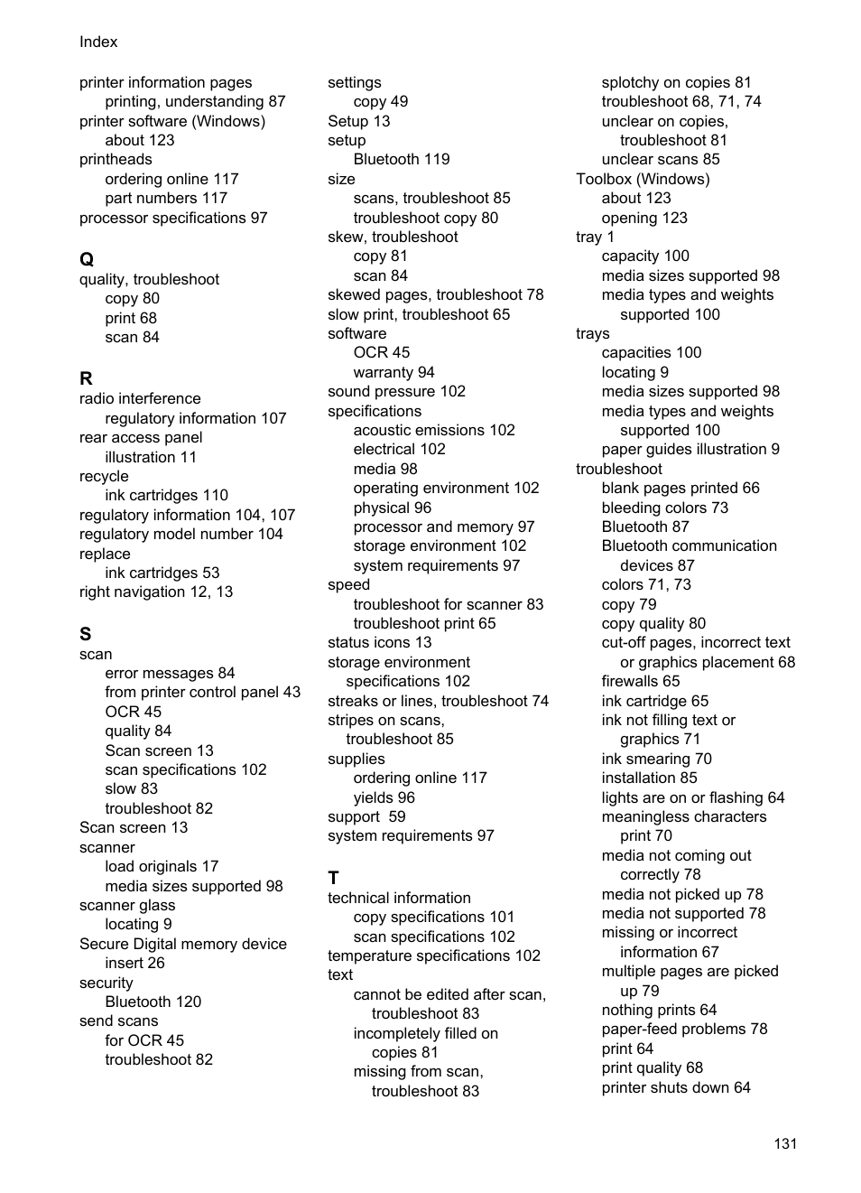HP Officejet 150 Mobile All-in-One Printer - L511a User Manual | Page 135 / 138