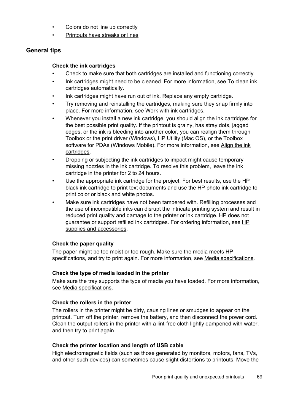 General tips | HP Officejet 150 Mobile All-in-One Printer - L511a User Manual | Page 73 / 138