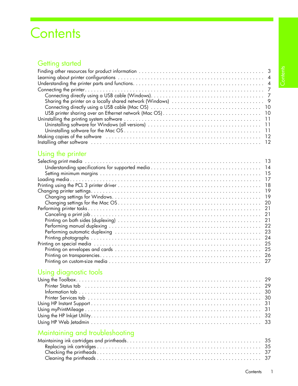 HP Business Inkjet 1000 Printer User Manual | Page 4 / 96