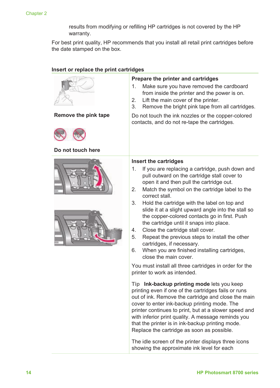 HP Photosmart 8750 Professional Photo Printer User Manual | Page 18 / 83
