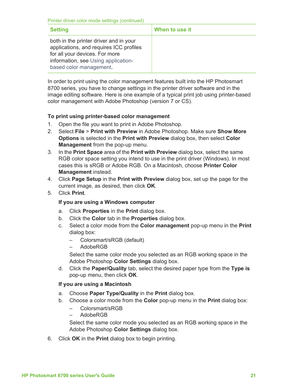 HP Photosmart 8750 Professional Photo Printer User Manual | Page 25 / 83