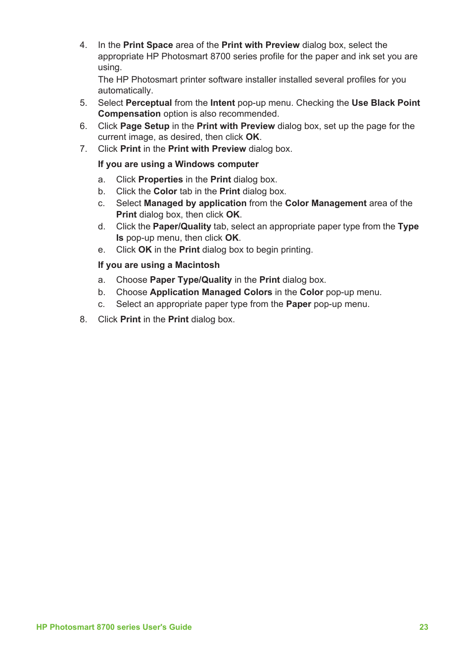 HP Photosmart 8750 Professional Photo Printer User Manual | Page 27 / 83