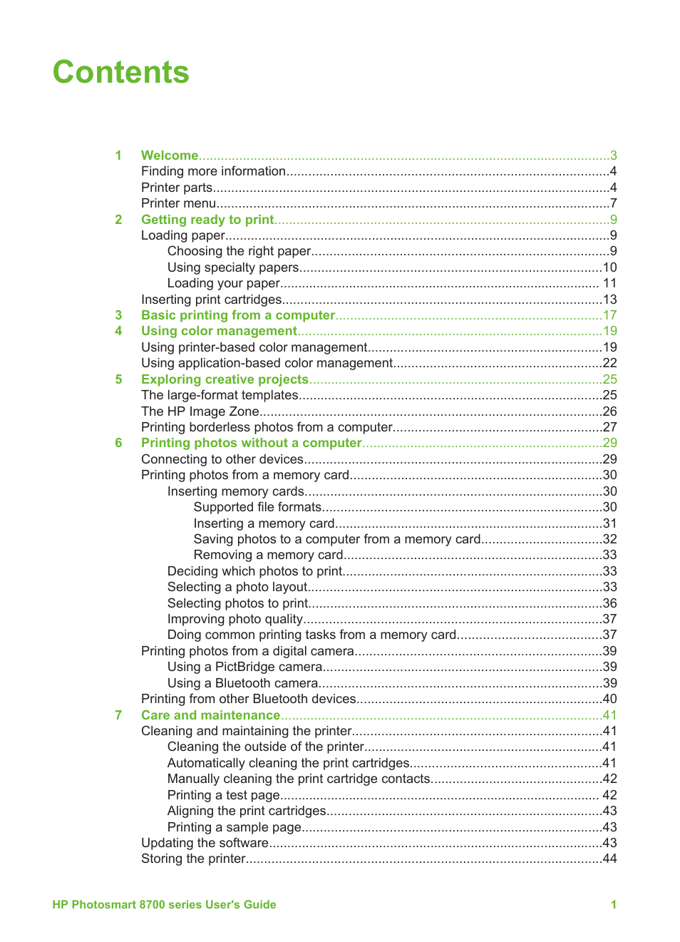 HP Photosmart 8750 Professional Photo Printer User Manual | Page 5 / 83