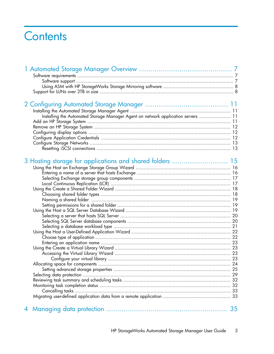 HP StoreEasy 1000 Storage User Manual | Page 3 / 72