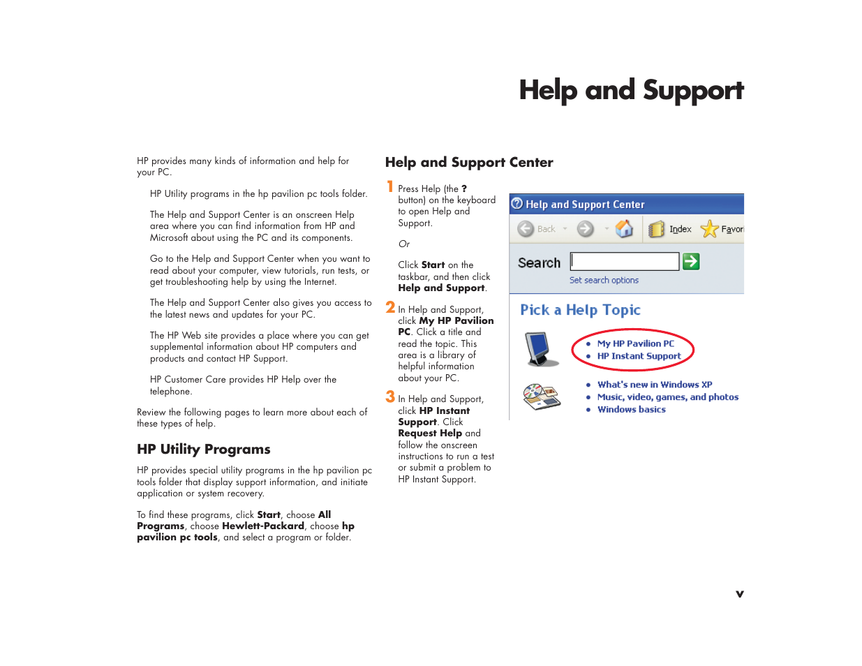 Help and support | HP Media Center m270 Desktop PC User Manual | Page 5 / 82