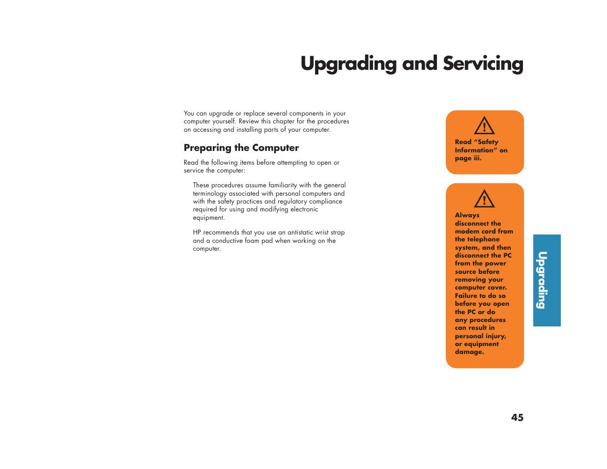 Upgrading and servicing | HP Media Center m270 Desktop PC User Manual | Page 53 / 82