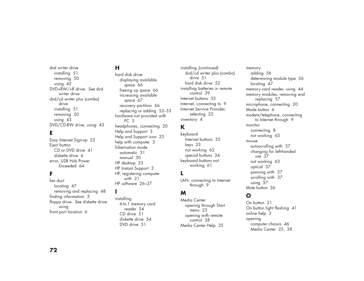 HP Media Center m270 Desktop PC User Manual | Page 80 / 82