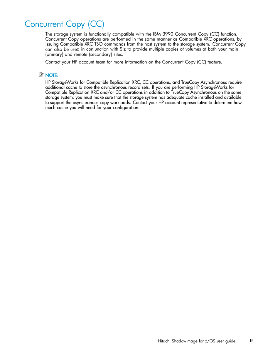 Concurrent copy (cc) | HP StorageWorks XP Remote Web Console Software User Manual | Page 15 / 116