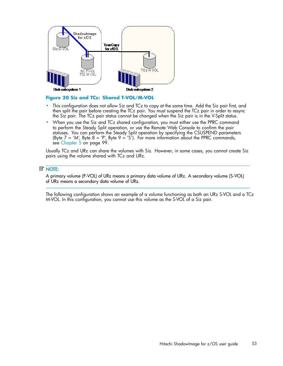 20 siz and tcz: shared t-vol/m-vol | HP StorageWorks XP Remote Web Console Software User Manual | Page 53 / 116