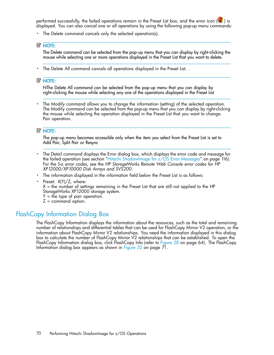 Flashcopy information dialog box | HP StorageWorks XP Remote Web Console Software User Manual | Page 70 / 116