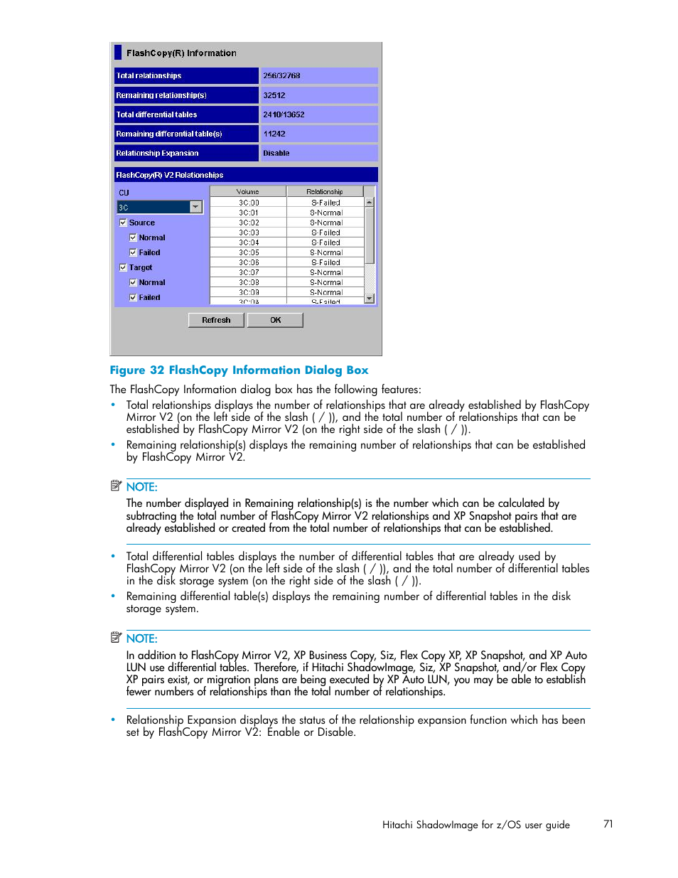 32 flashcopy information dialog box, Figure 32 | HP StorageWorks XP Remote Web Console Software User Manual | Page 71 / 116