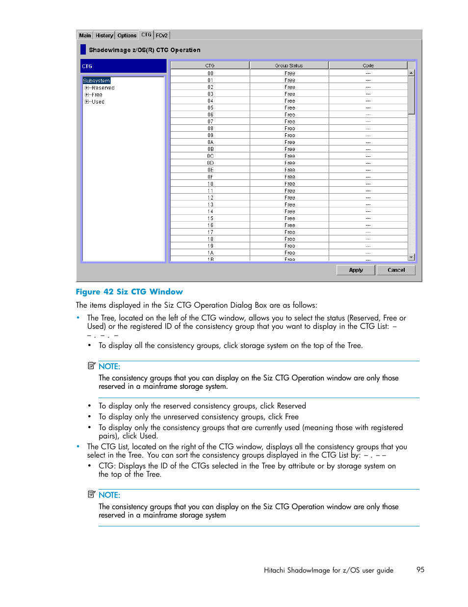 42 siz ctg window, Figure 42 | HP StorageWorks XP Remote Web Console Software User Manual | Page 95 / 116