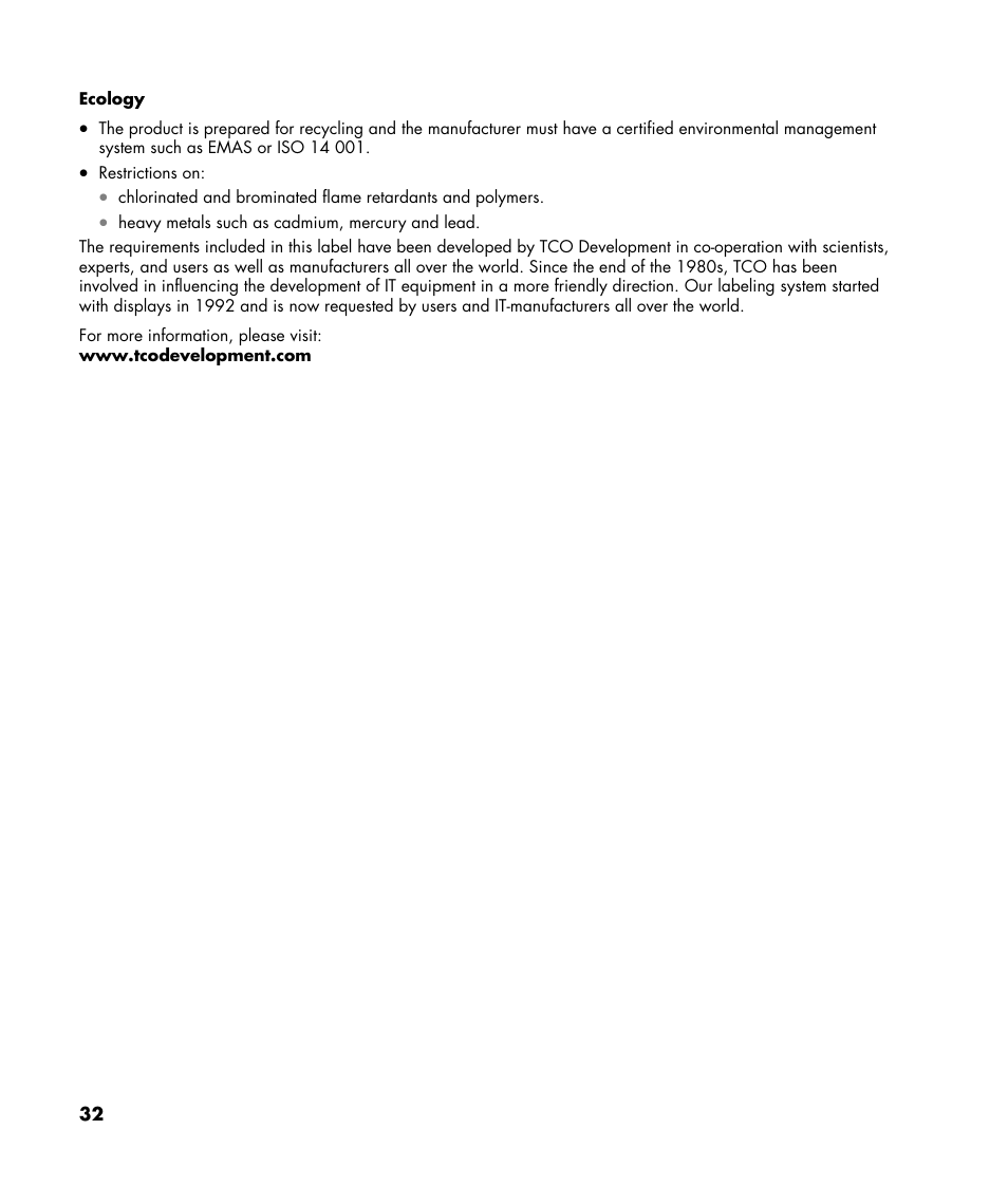 HP w22 20 inch LCD Monitor User Manual | Page 32 / 32