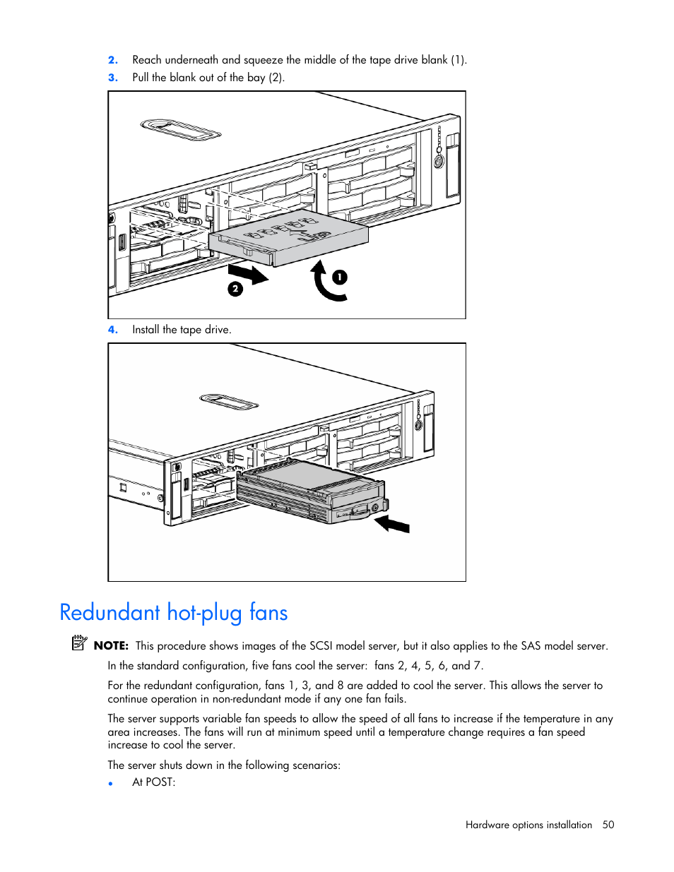 Redundant hot-plug fans | HP ProLiant DL380 G4 Server User Manual | Page 50 / 122