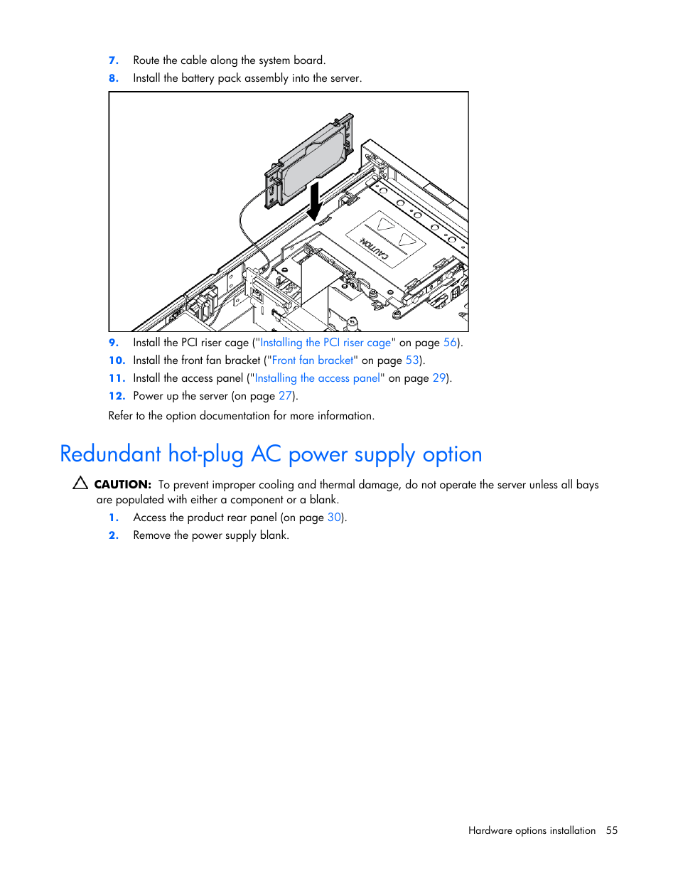 Redundant hot-plug ac power supply option | HP ProLiant DL380 G4 Server User Manual | Page 55 / 122