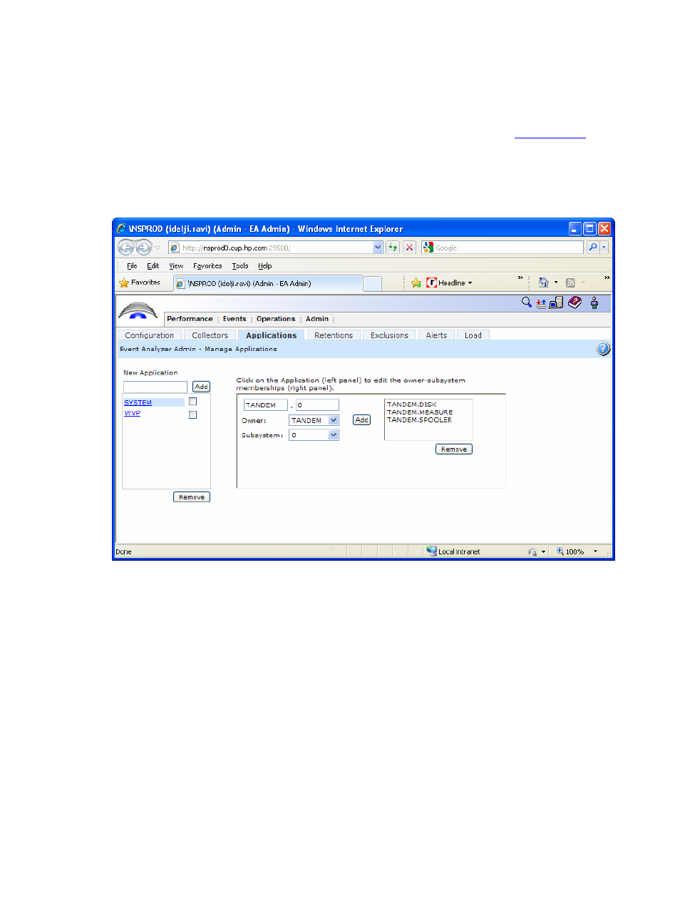 1-2-3 manage applications, Figure 22 admin - manage applications, Section 3-1-2-3 | HP Integrity NonStop H-Series User Manual | Page 39 / 96
