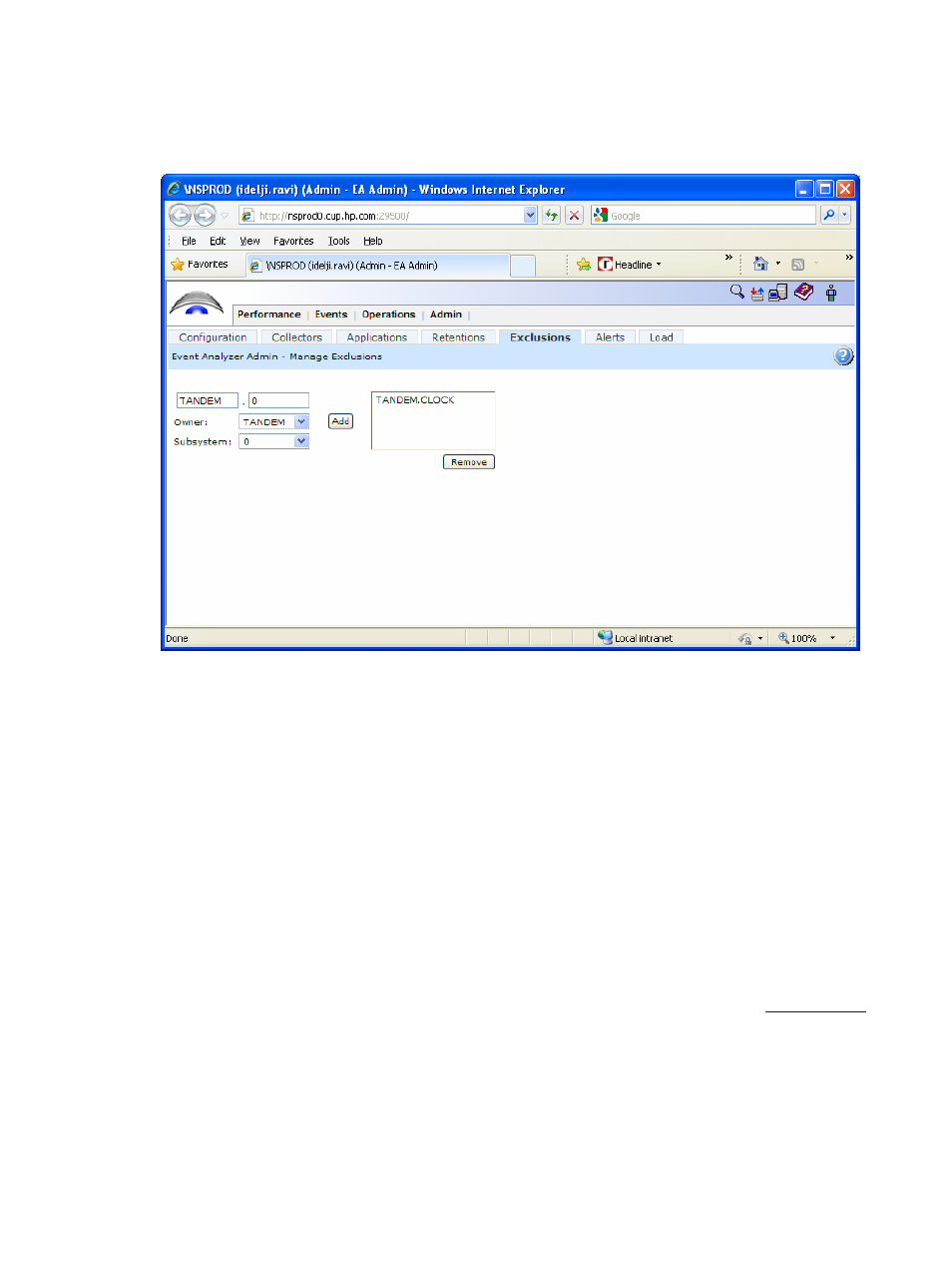 1-2-5 manage exclusions, Figure 24 admin – manage exclusions | HP Integrity NonStop H-Series User Manual | Page 41 / 96