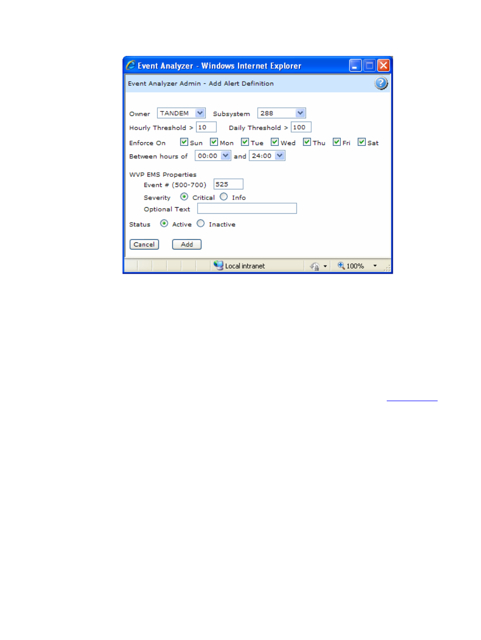 Figure 26 admin – add/edit alert definitions | HP Integrity NonStop H-Series User Manual | Page 43 / 96