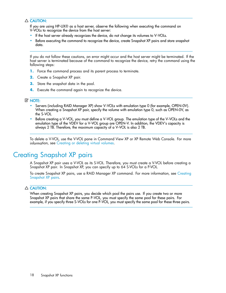 Creating snapshot xp pairs | HP StorageWorks XP Remote Web Console Software User Manual | Page 18 / 79