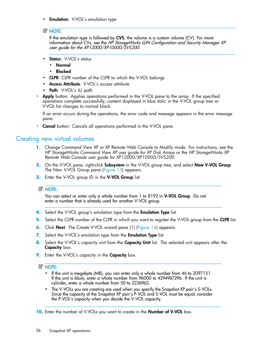 Creating new virtual volumes | HP StorageWorks XP Remote Web Console Software User Manual | Page 56 / 79